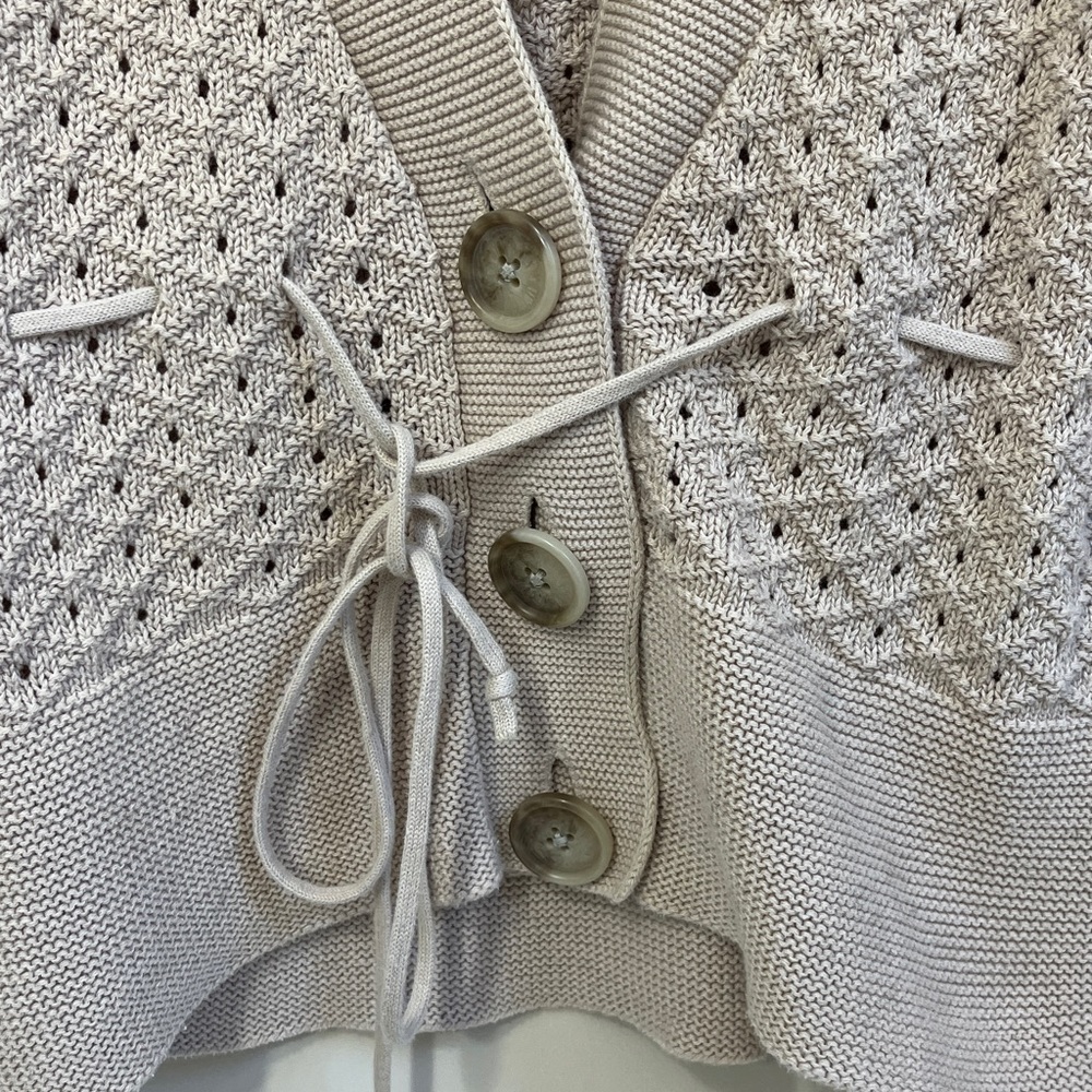 Ann Taylor Women's Short Sleeve Open Knit Cardigan Size Medium - Picture 3 of 8